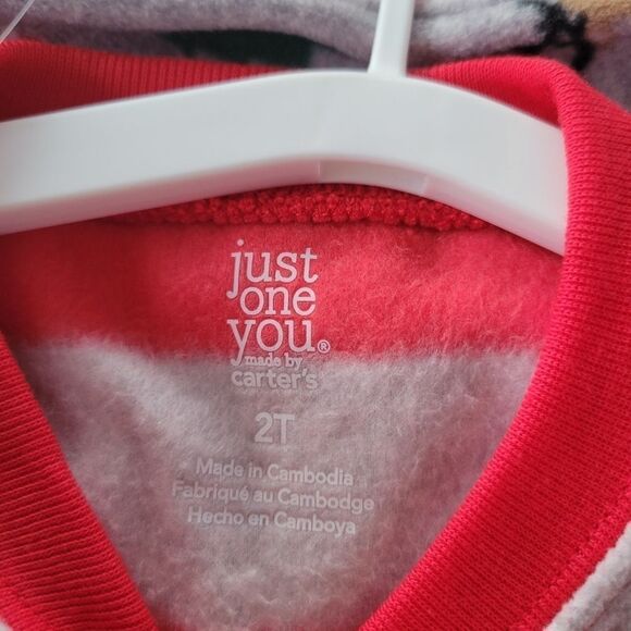 New boy's fleece Christmas footed pajamas 2 pack, size 18 months - Picture 2 of 3